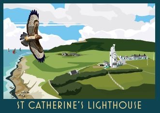 St Catherine's Lighthouse Mounted Print