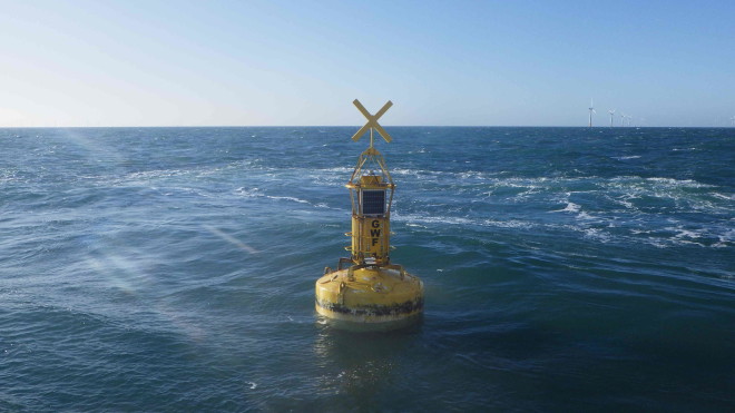 THV Galatea maintaining wind farm guard buoys