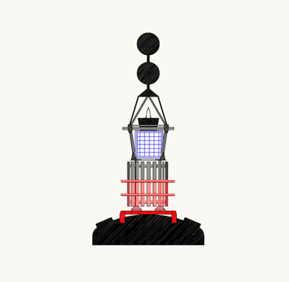 Isolated danger mark buoys