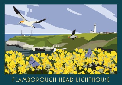 Flamborough Lighthouse Mounted Print