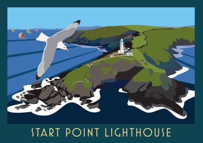 Start Point Lighthouse Mounted Print
