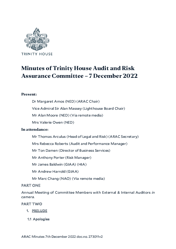 Minutes of ARAC 7 December 2022