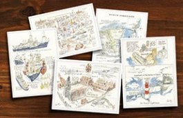 Set of 5 postcards